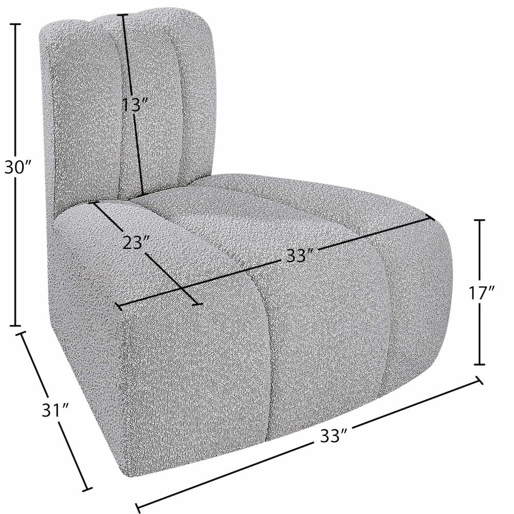 Arc Grey Boucle Fabric Reverse Corner