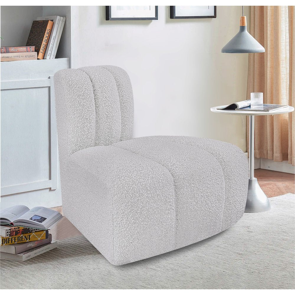 Arc Grey Boucle Fabric Reverse Corner