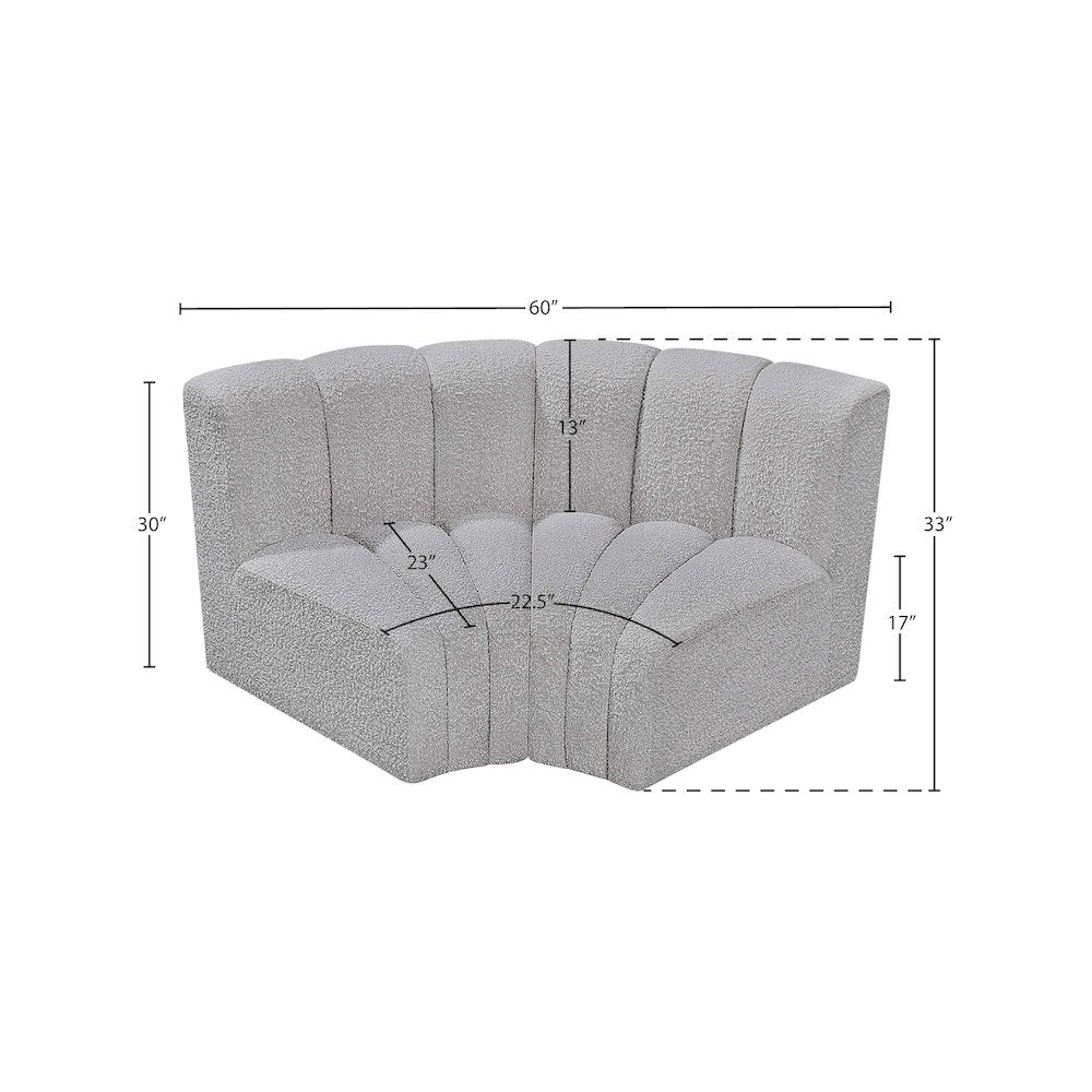 Arc Grey Boucle Fabric Modular Sofa