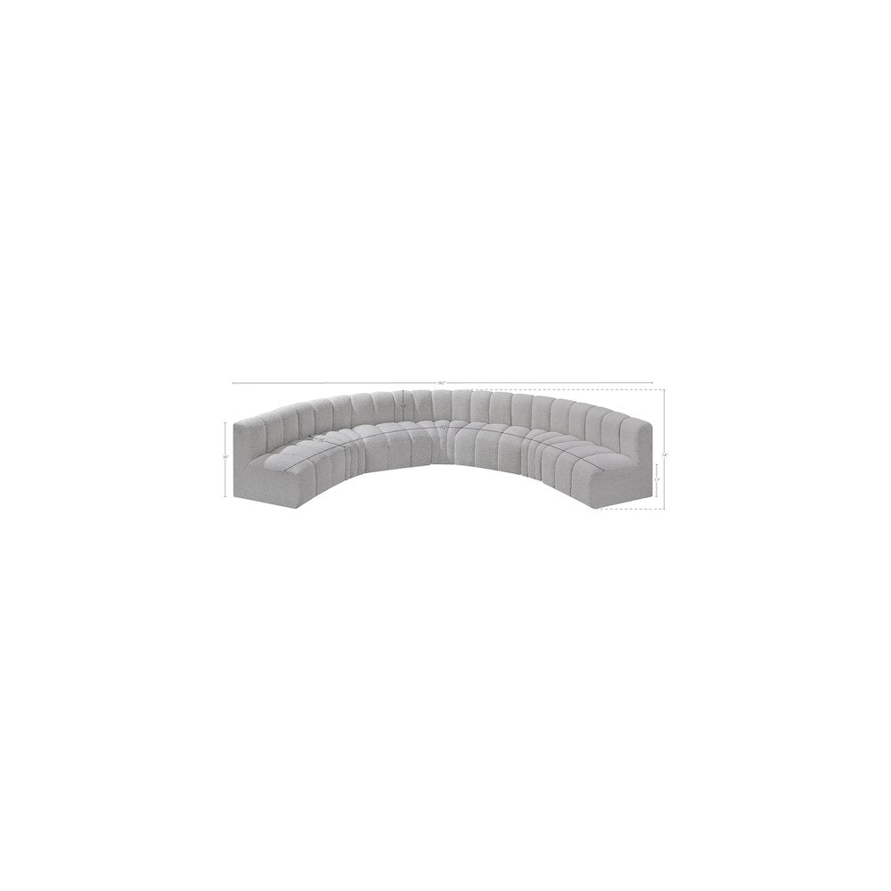 Arc Grey Boucle Fabric Modular Sofa
