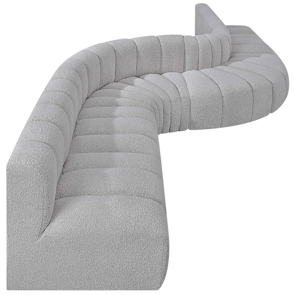 Arc Grey Boucle Fabric Modular Sofa