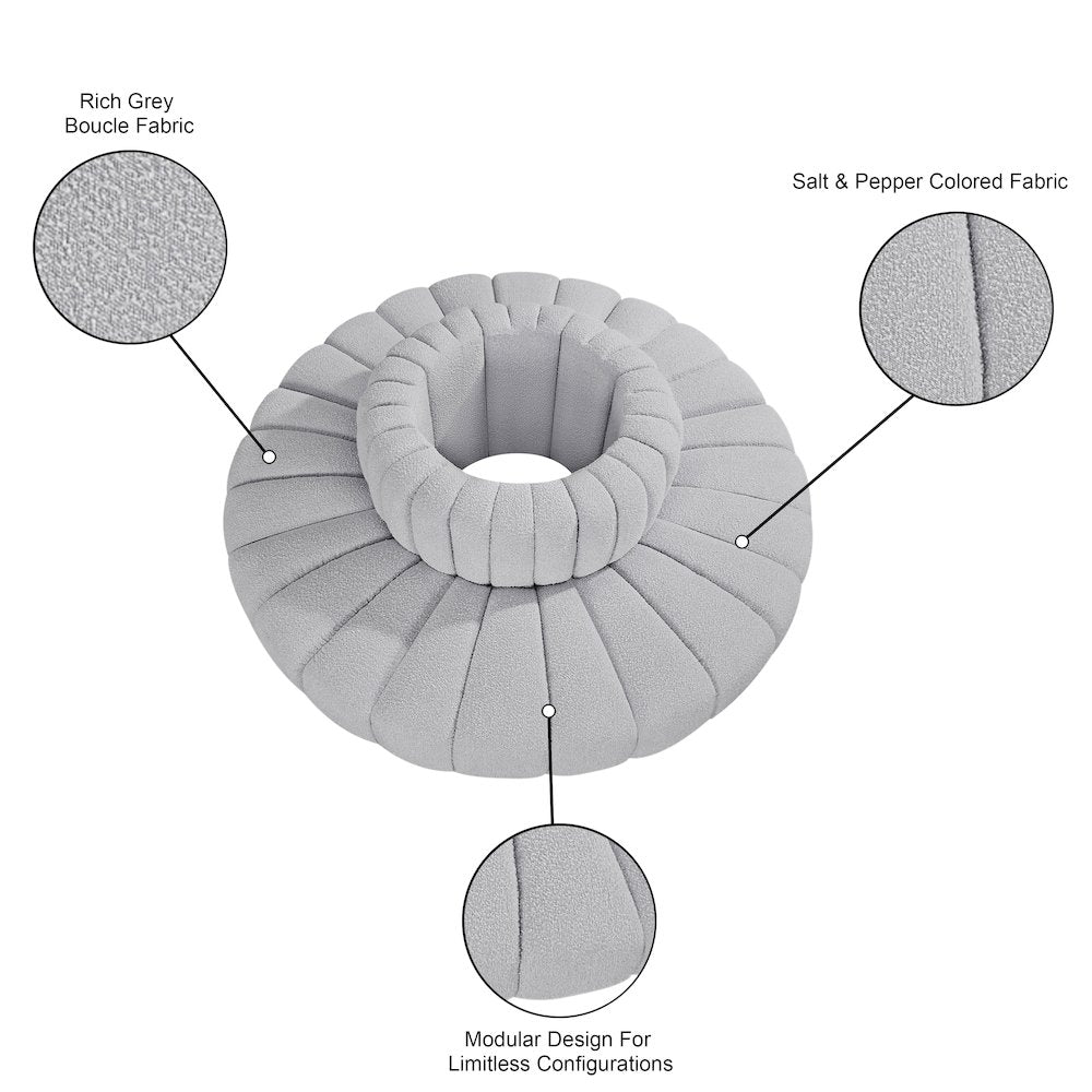 Arc Grey Boucle Fabric Modular Sofa