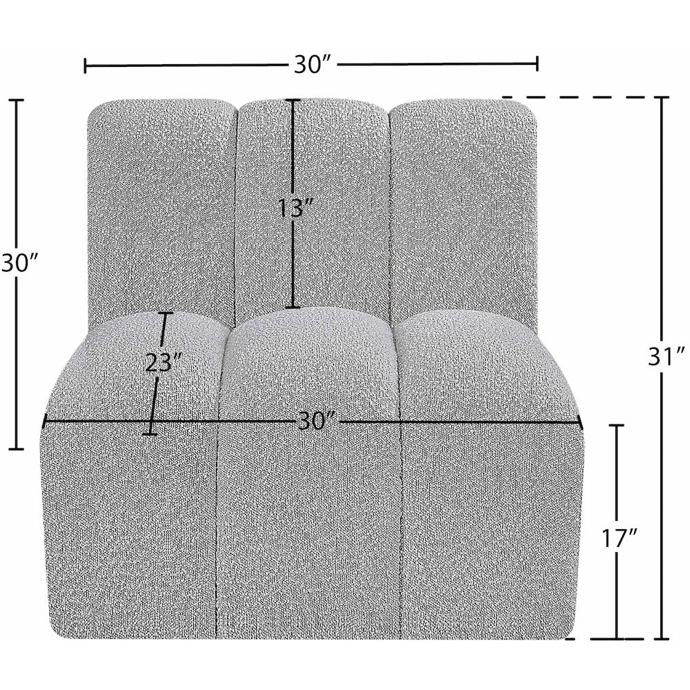 Arc Grey Boucle Fabric Straight Chair