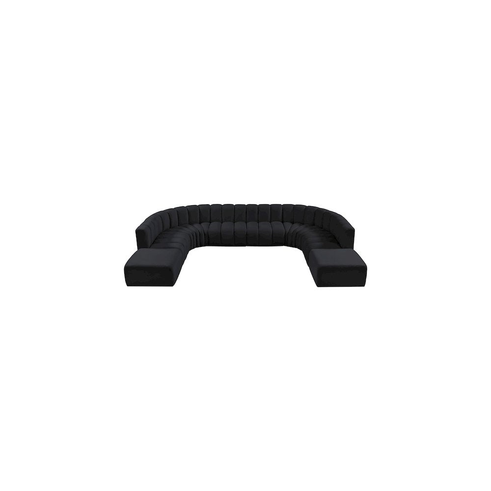 Arc Black Velvet Modular Sofa
