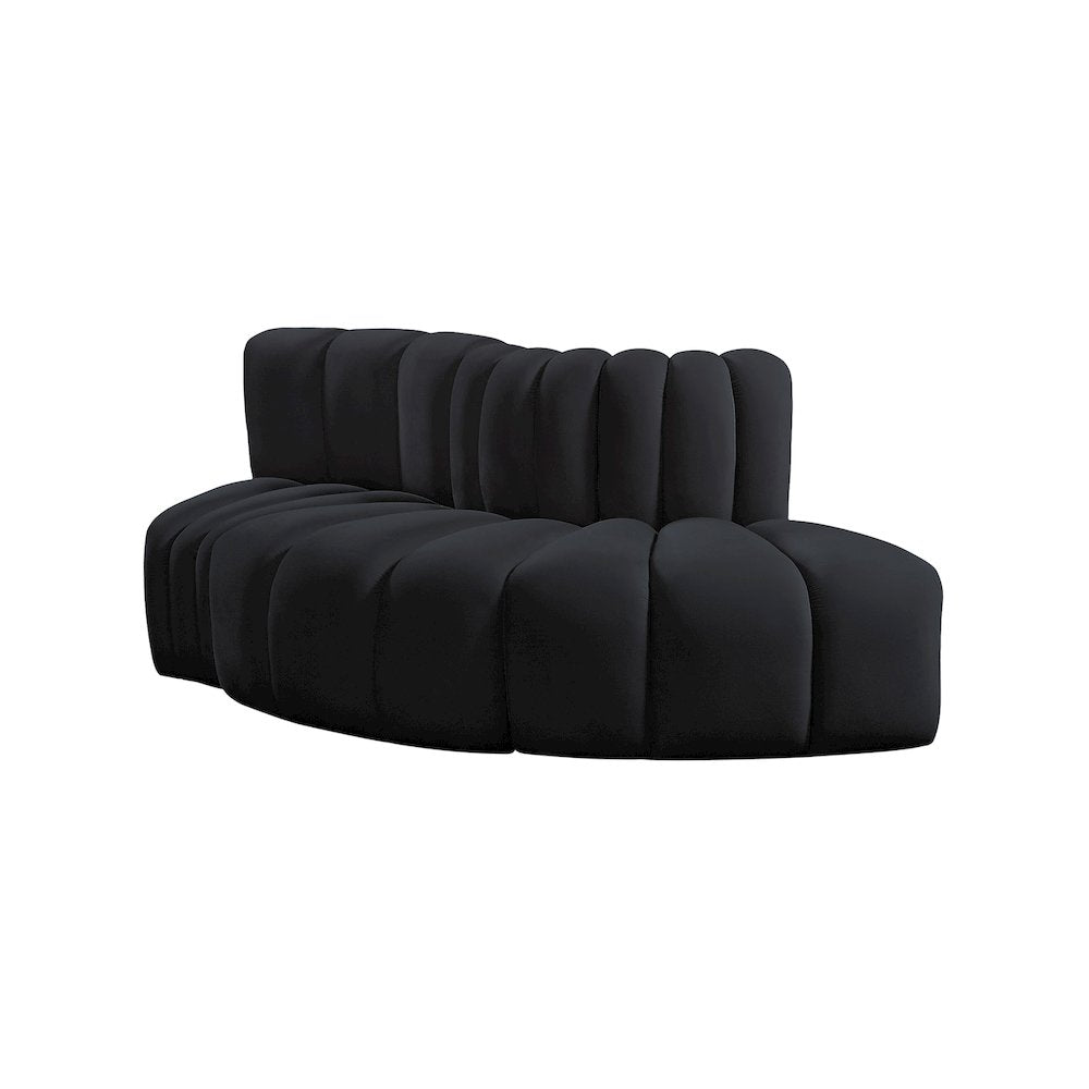 Arc Black Velvet Modular Sofa