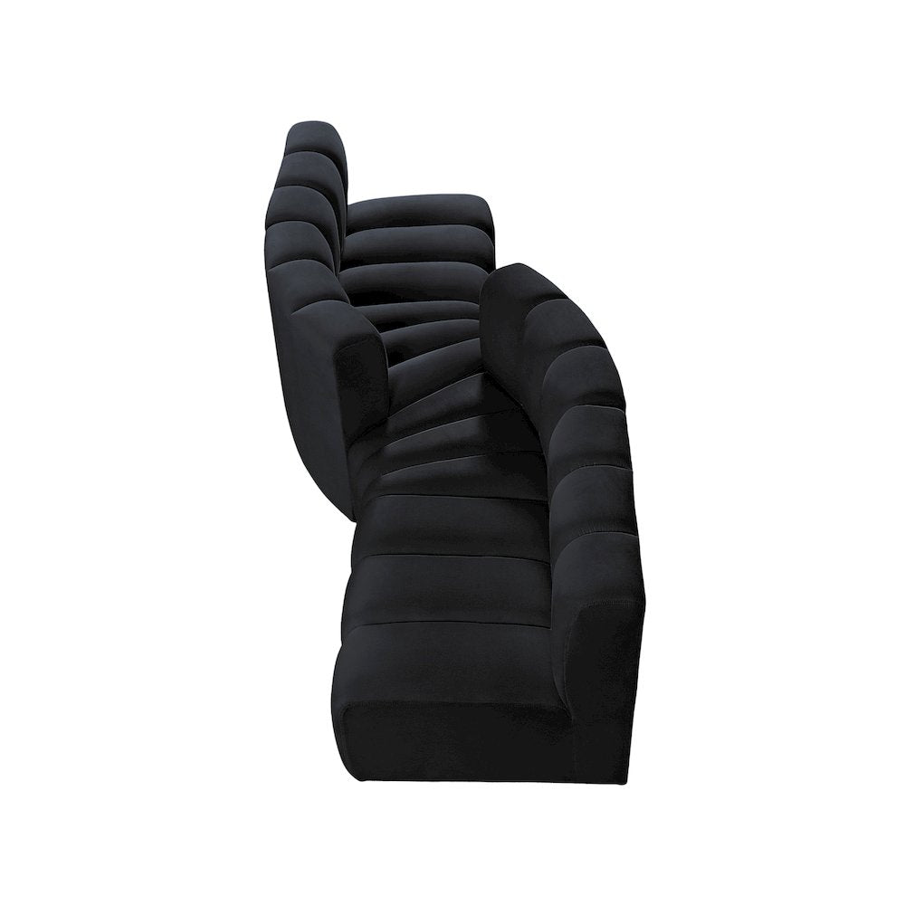 Arc Black Velvet Modular Sofa