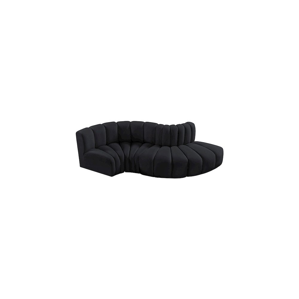 Arc Black Velvet Modular Sofa