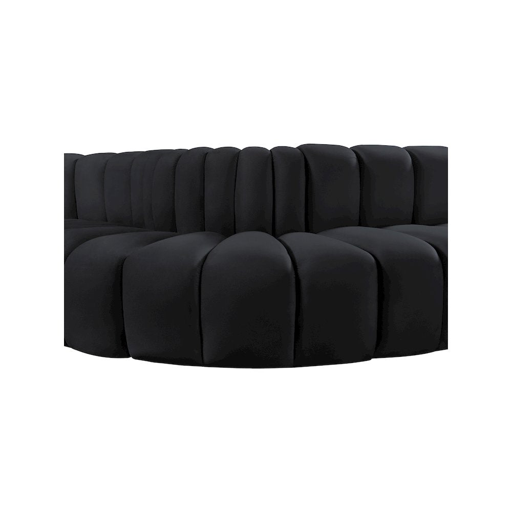 Arc Black Velvet Modular Sofa