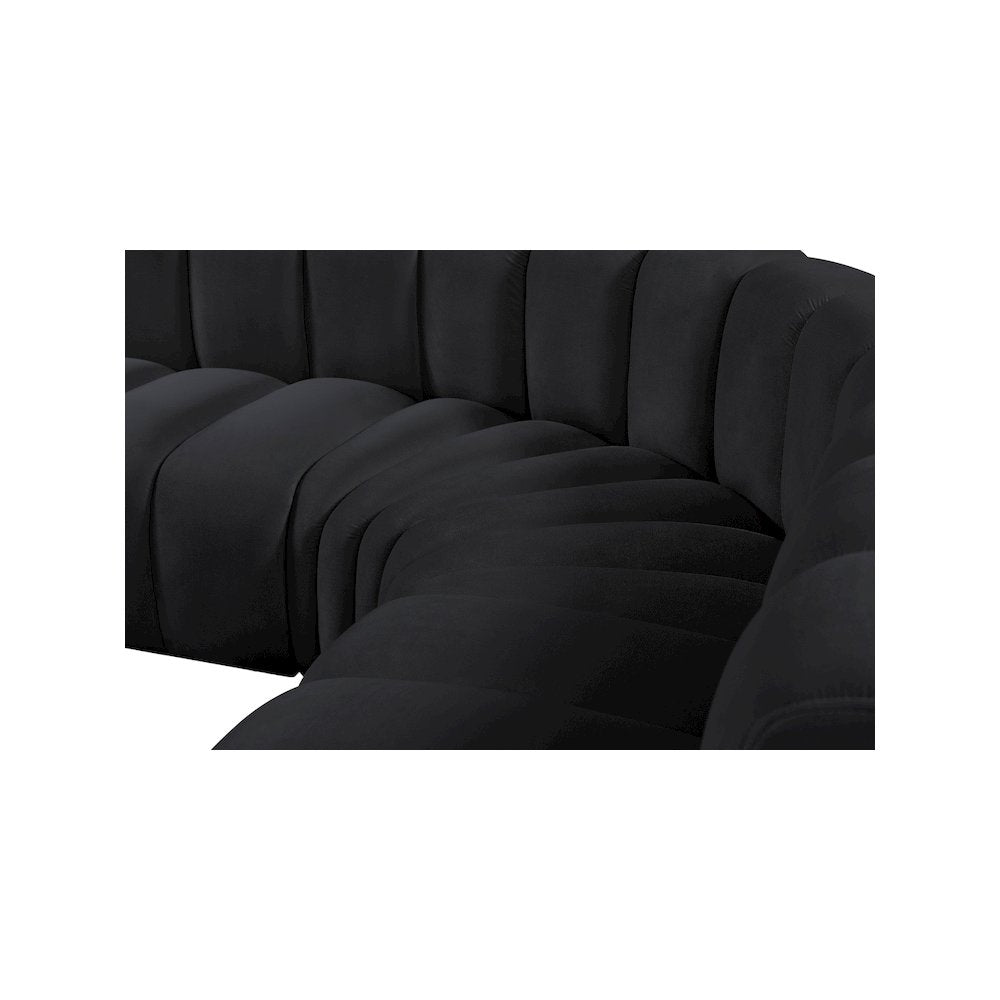 Arc Black Velvet Modular Sofa