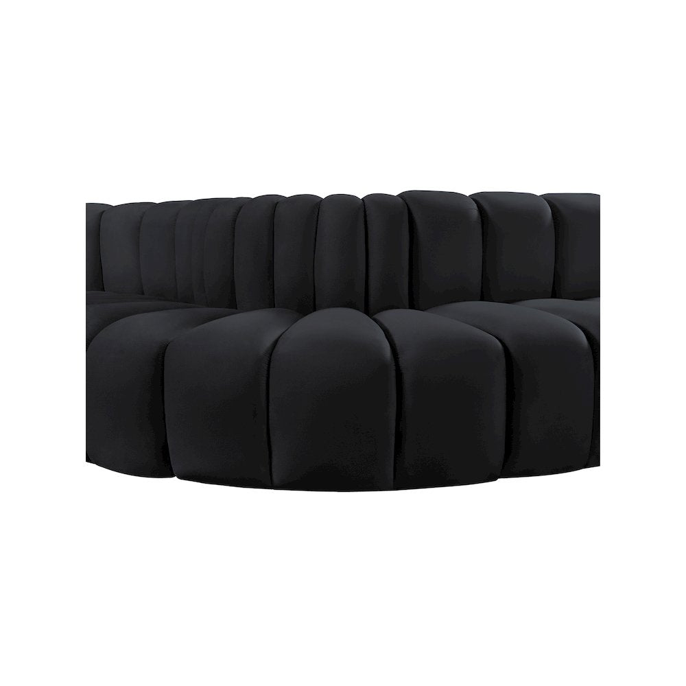 Arc Black Velvet Modular Sofa