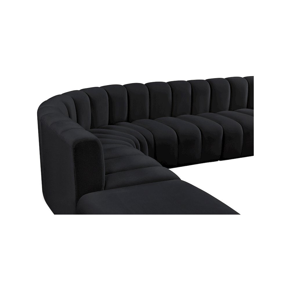 Arc Black Velvet Modular Sofa