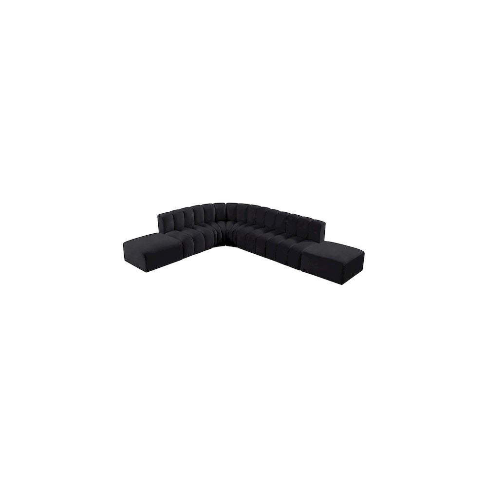 Arc Black Velvet Modular Sofa