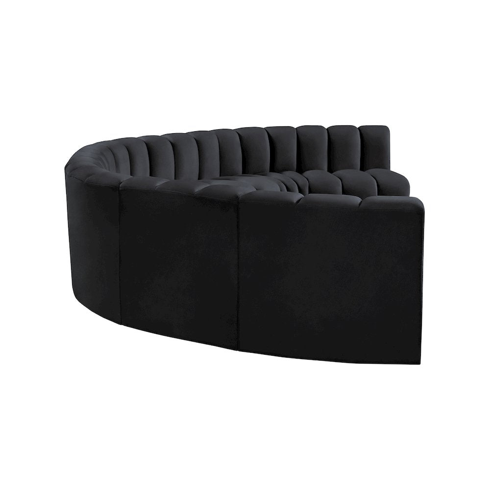 Arc Black Velvet Modular Sofa