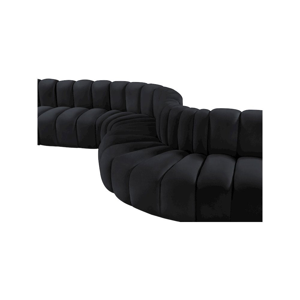 Arc Black Velvet Modular Sofa