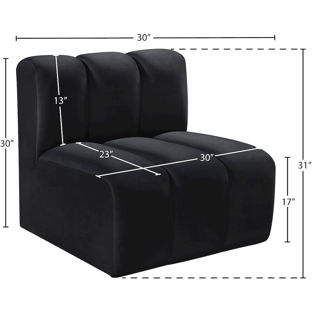 Arc Black Velvet Straight Chair