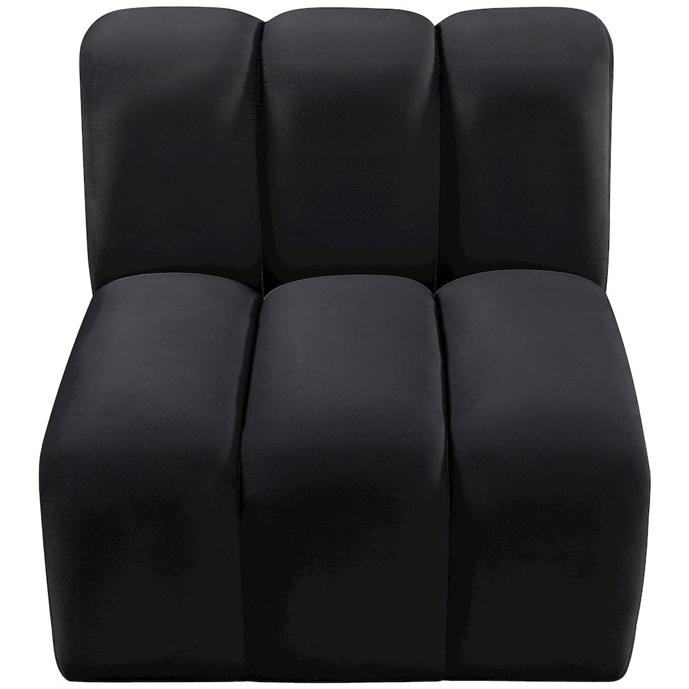 Arc Black Velvet Straight Chair
