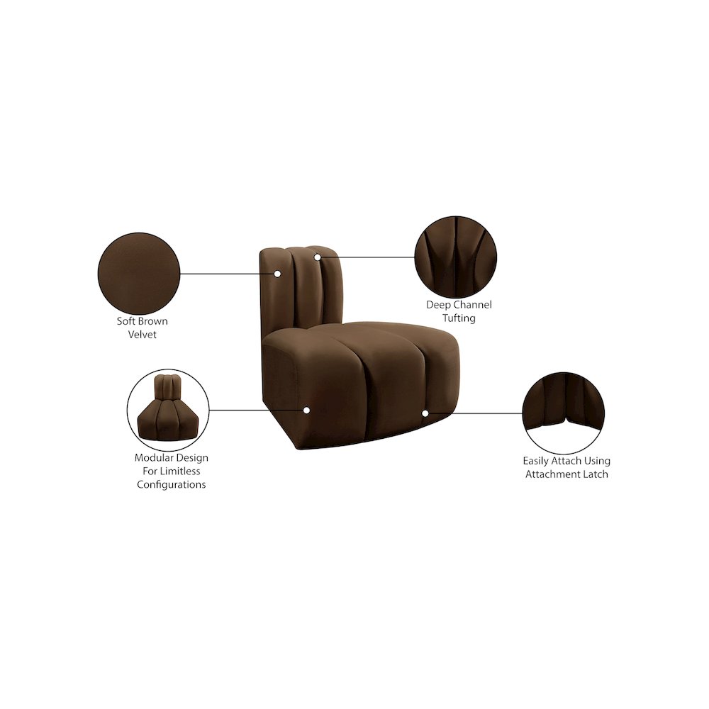 Arc Brown Velvet Reverse Corner