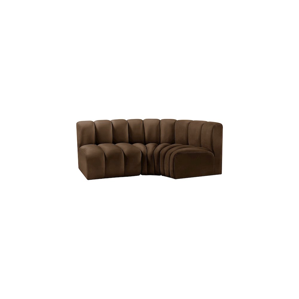 Arc Brown Velvet Modular Sofa