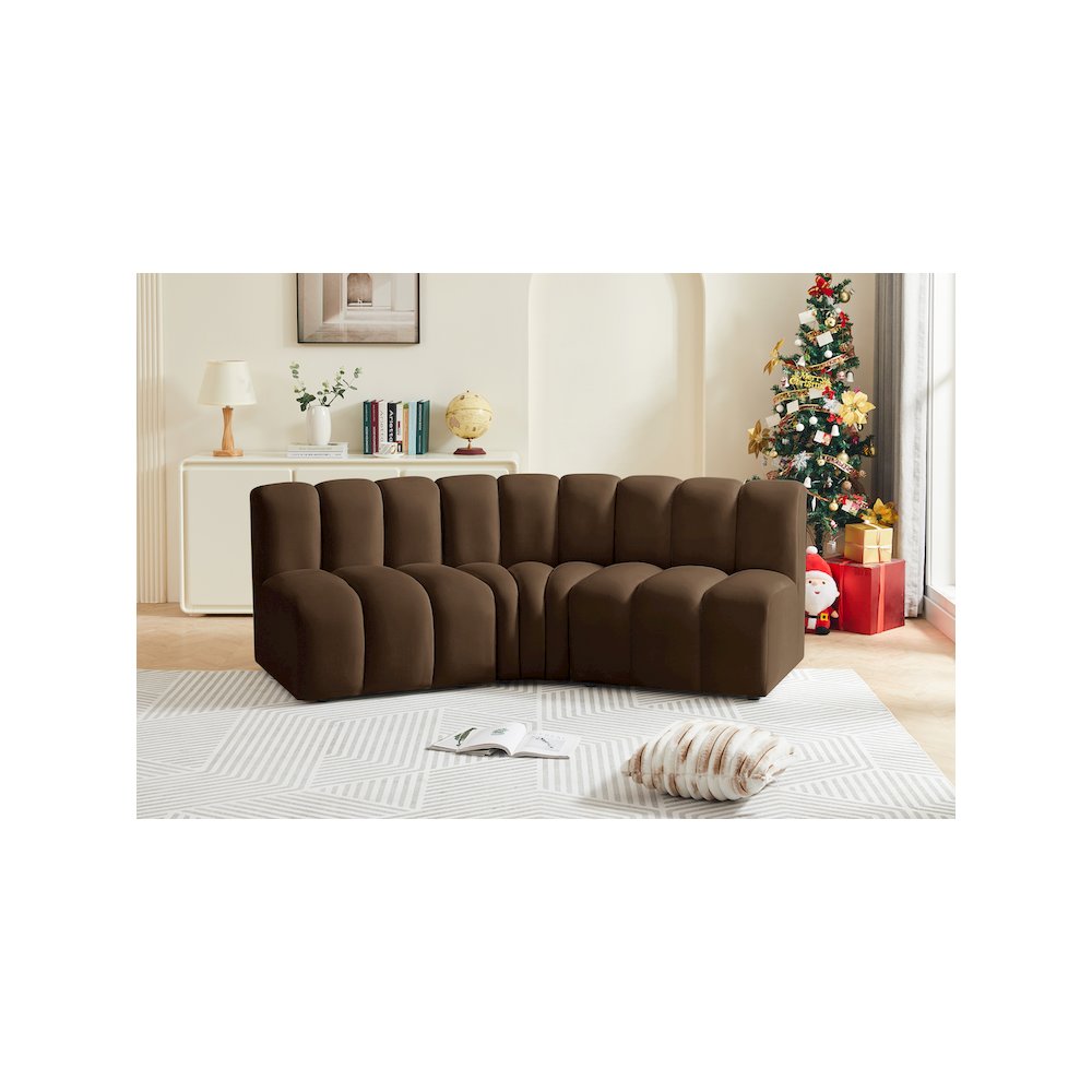 Arc Brown Velvet Modular Sofa