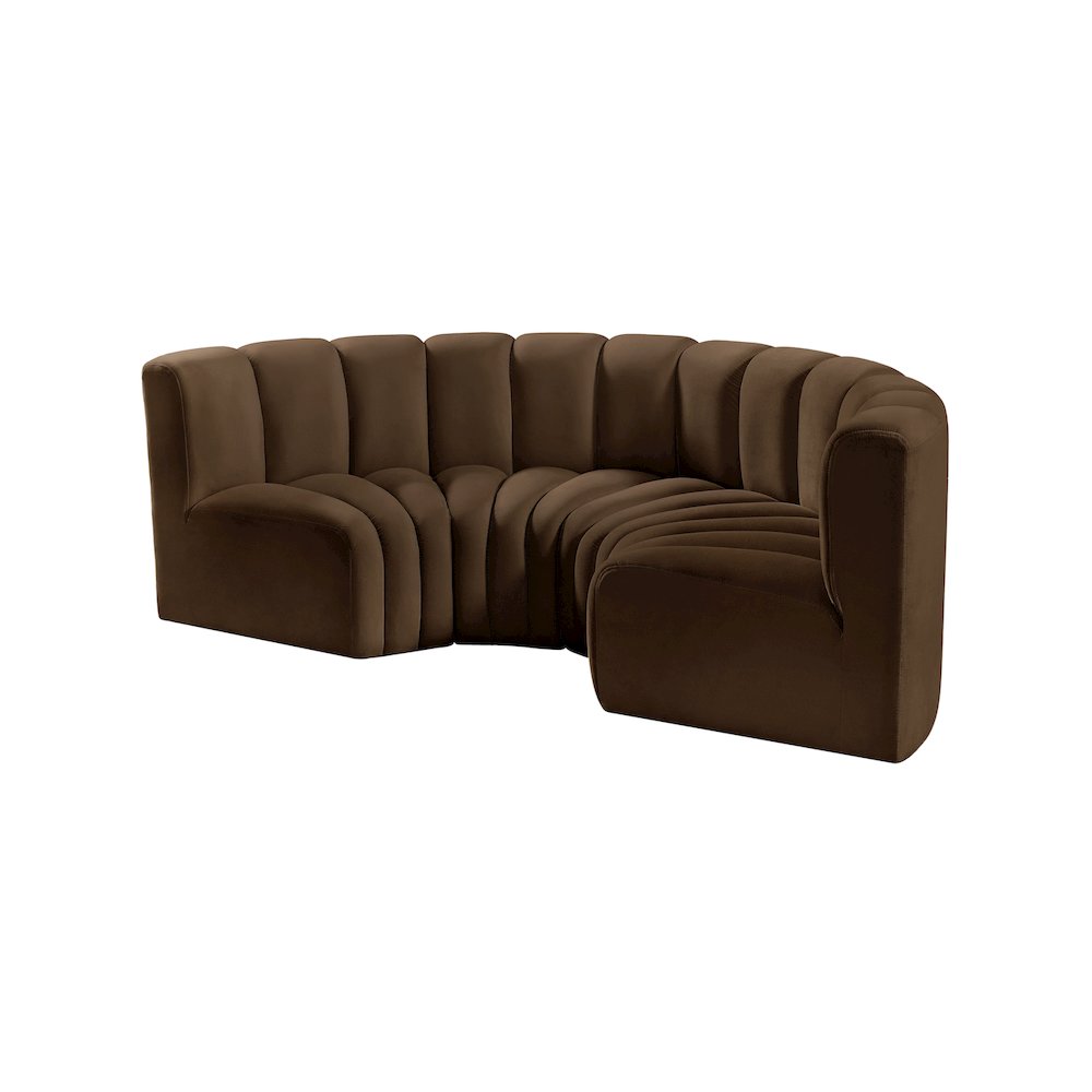 Arc Brown Velvet Modular Sofa