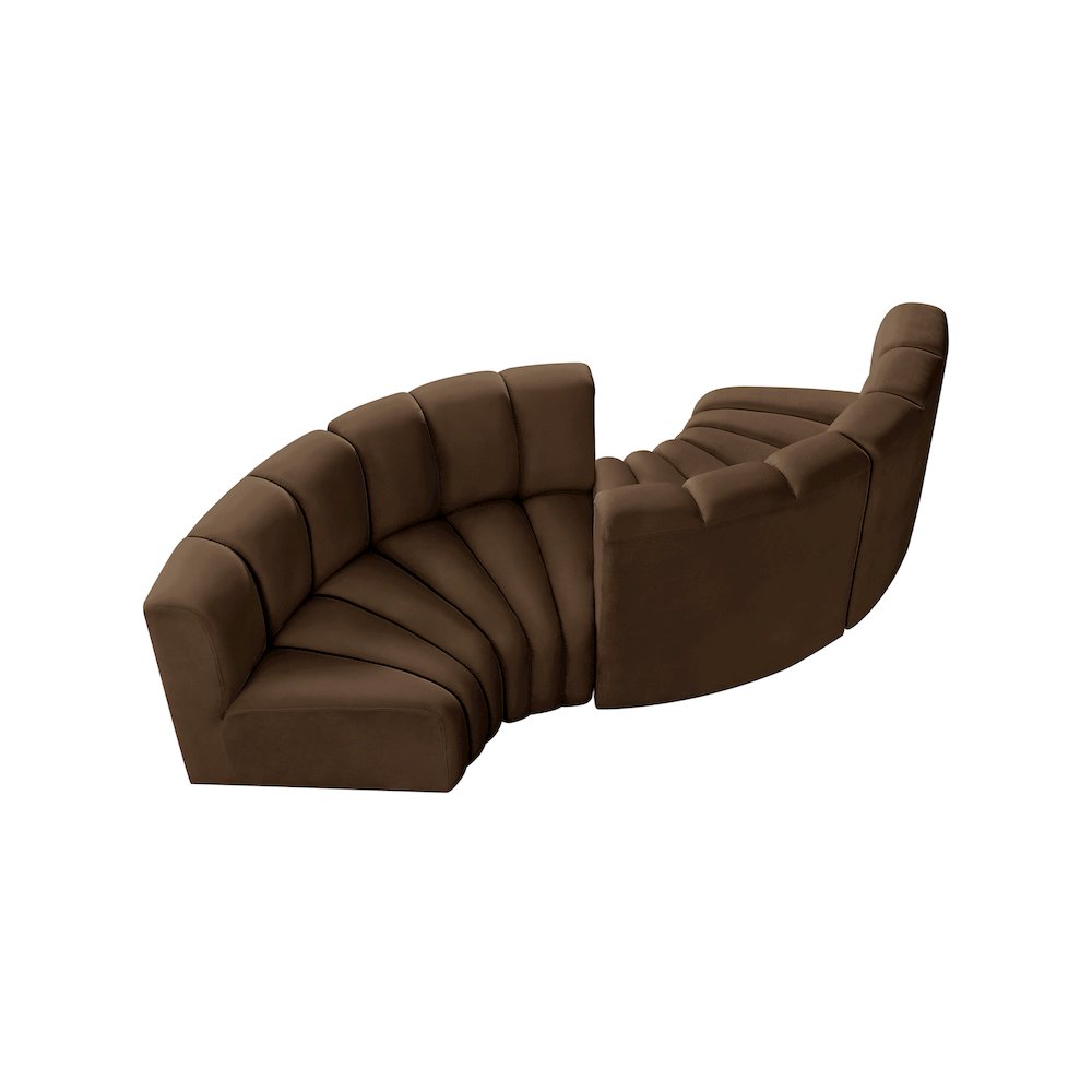 Arc Brown Velvet Modular Sofa