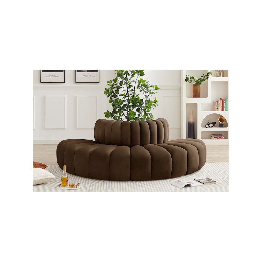 Arc Brown Velvet Modular Sofa