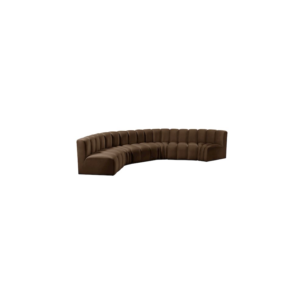 Arc Brown Velvet Modular Sofa