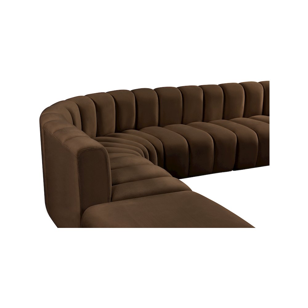 Arc Brown Velvet Modular Sofa