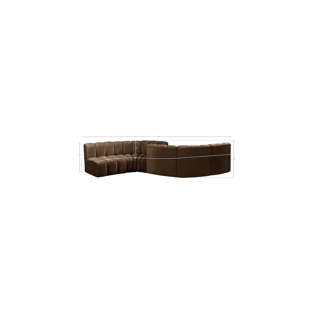 Arc Brown Velvet Modular Sofa
