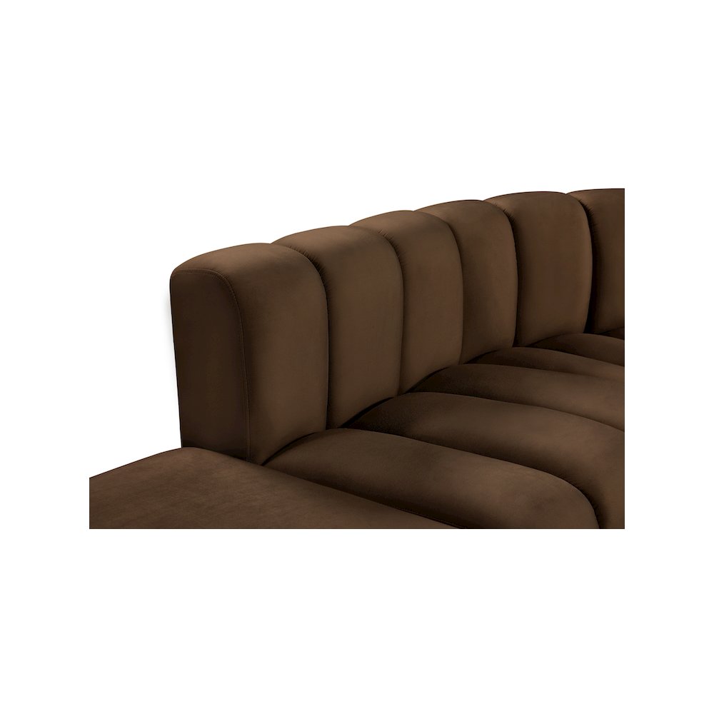 Arc Brown Velvet Modular Sofa