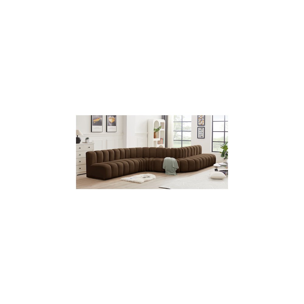 Arc Brown Velvet Modular Sofa