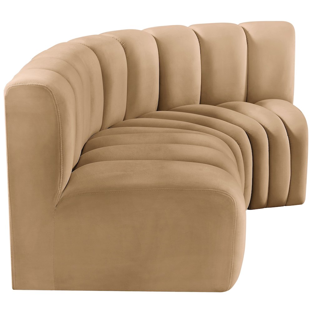 Arc Camel Velvet Modular Sofa