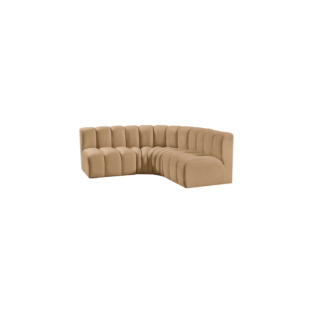Arc Camel Velvet Modular Sofa