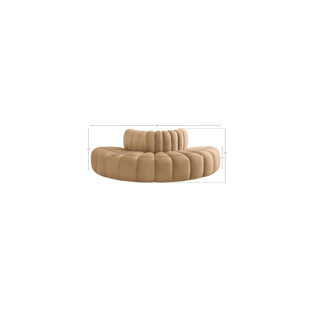Arc Camel Velvet Modular Sofa