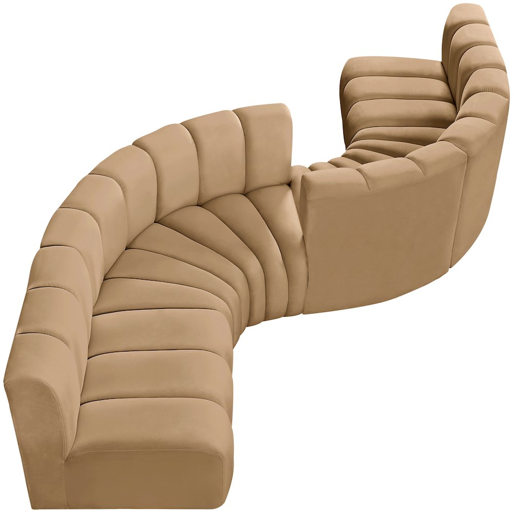 Arc Camel Velvet Modular Sofa