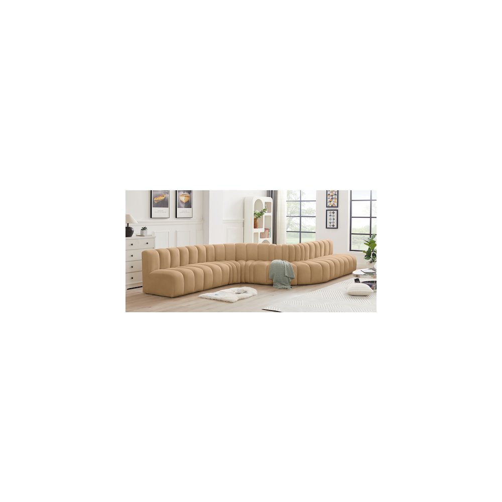 Arc Camel Velvet Modular Sofa