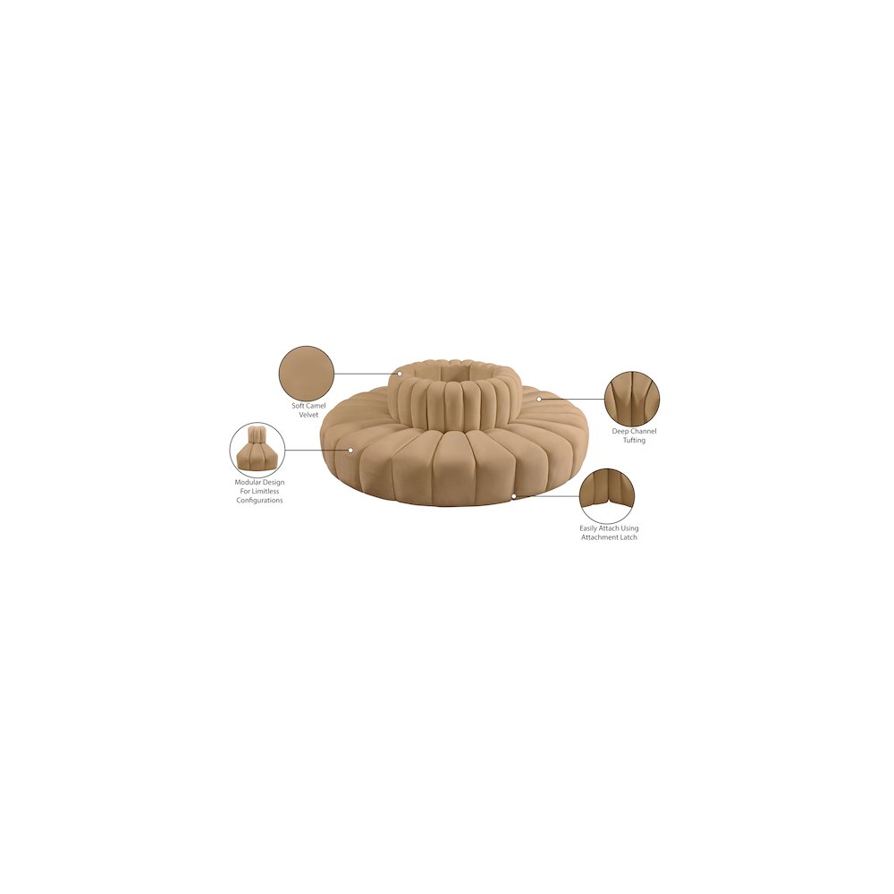 Arc Camel Velvet Modular Sofa