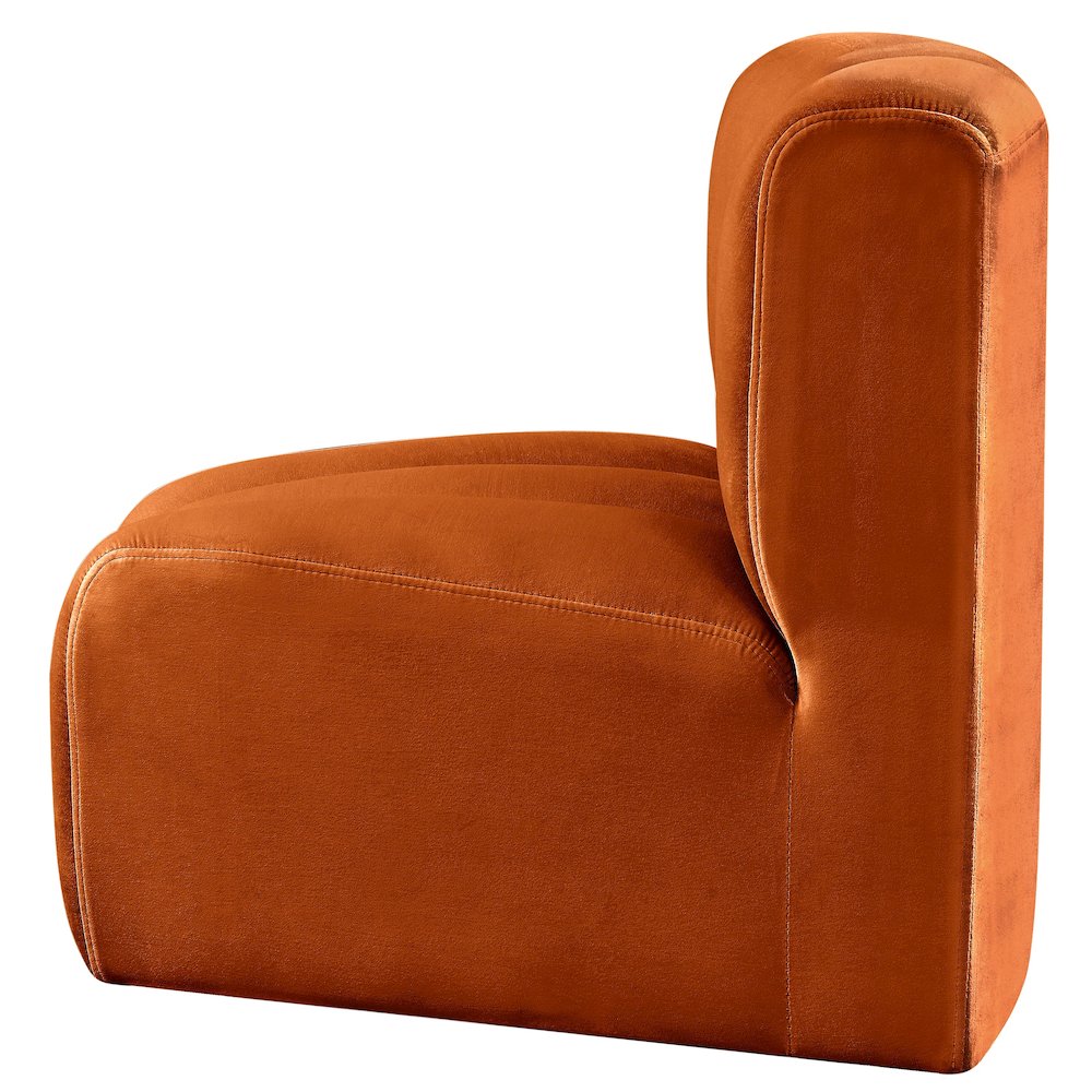 Arc Cognac Velvet Curved Corner