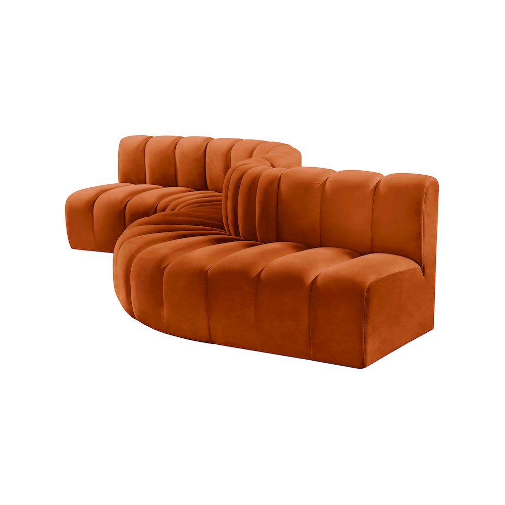 Arc Cognac Velvet Modular Sofa