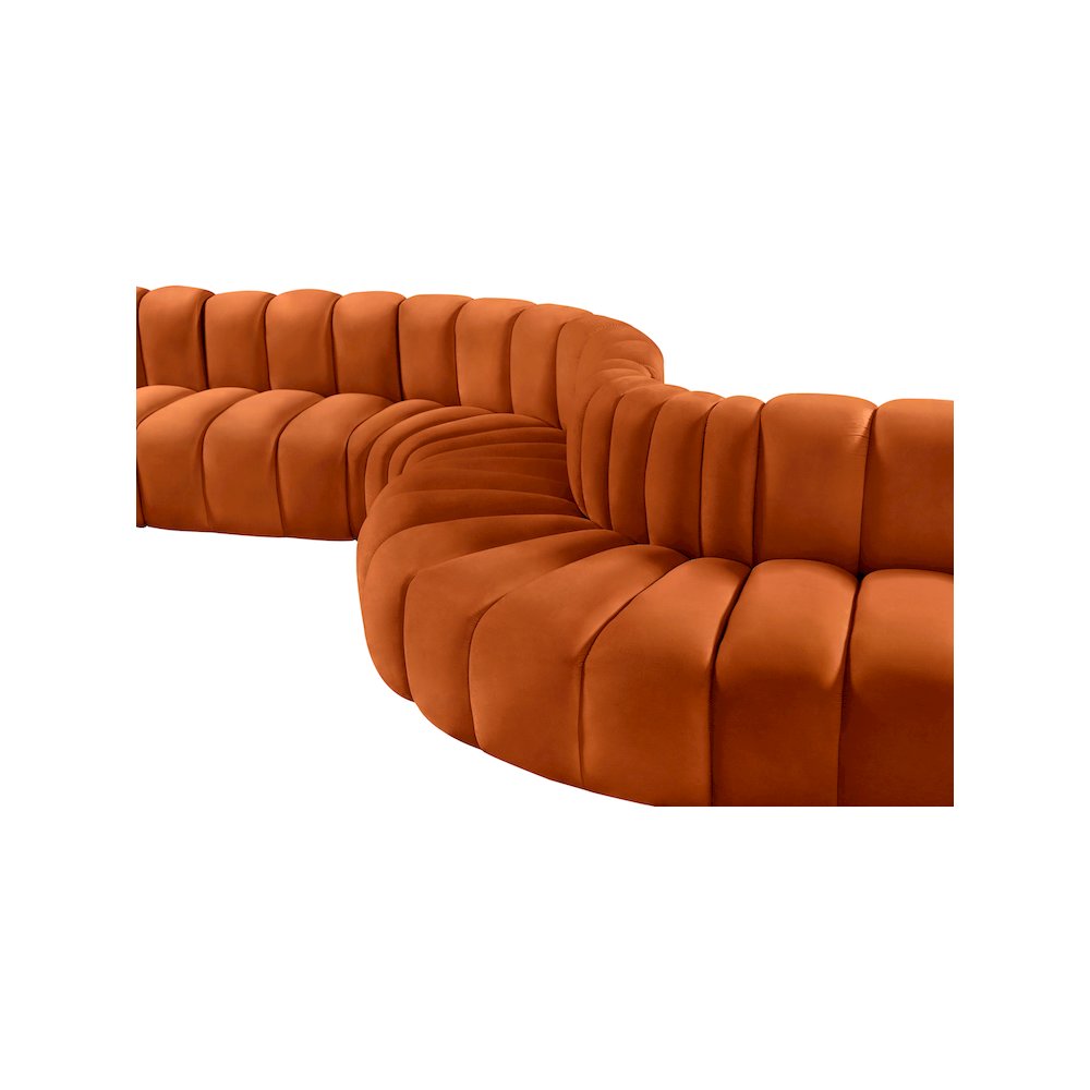 Arc Cognac Velvet Modular Sofa