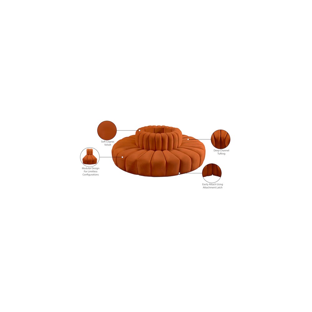 Arc Cognac Velvet Modular Sofa