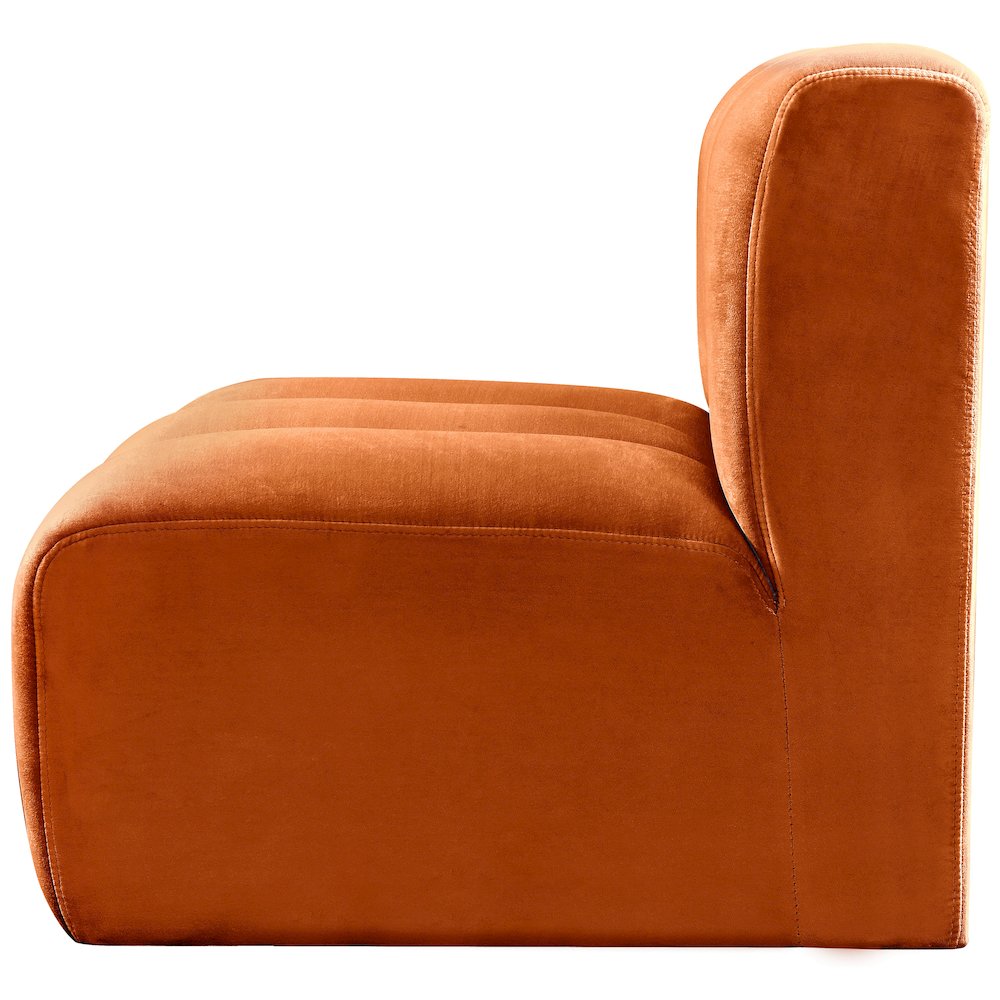 Arc Cognac Velvet Straight Chair