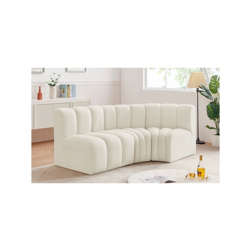 Arc Cream Velvet Modular Sofa