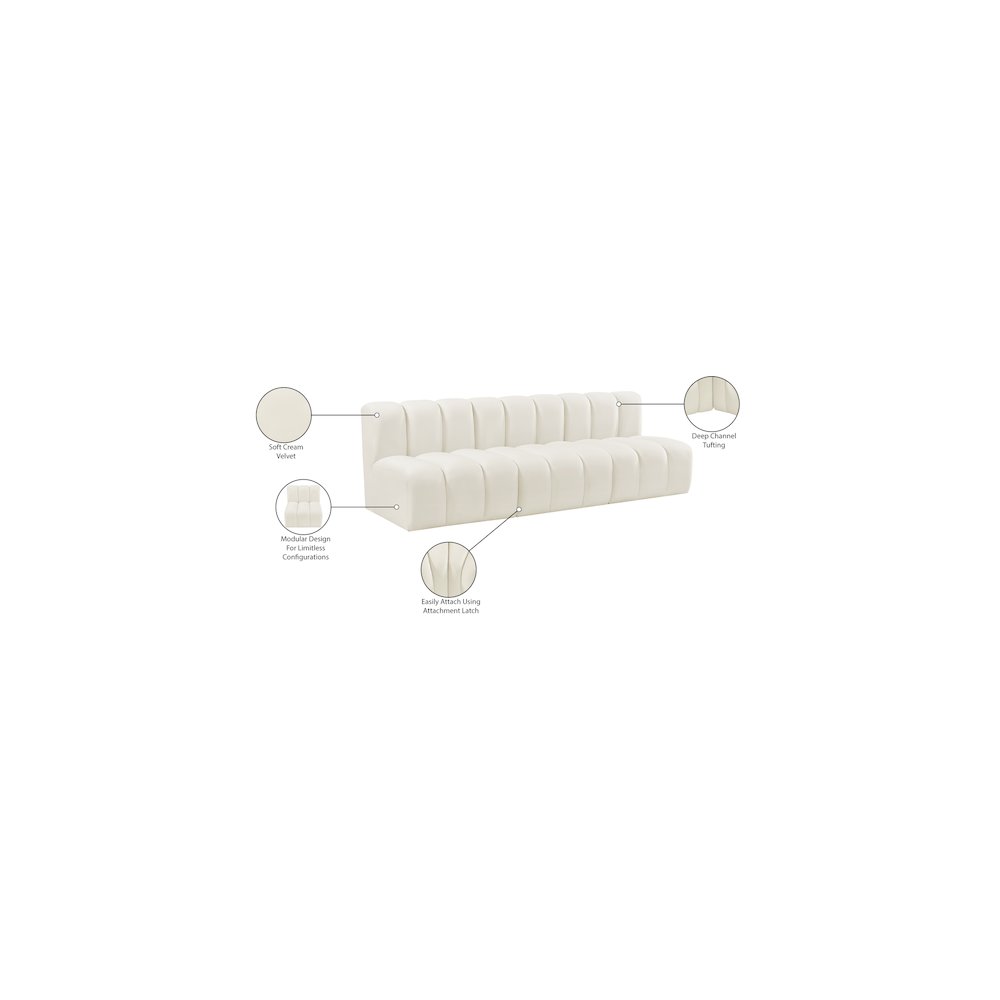 Arc Cream Velvet Modular Sofa