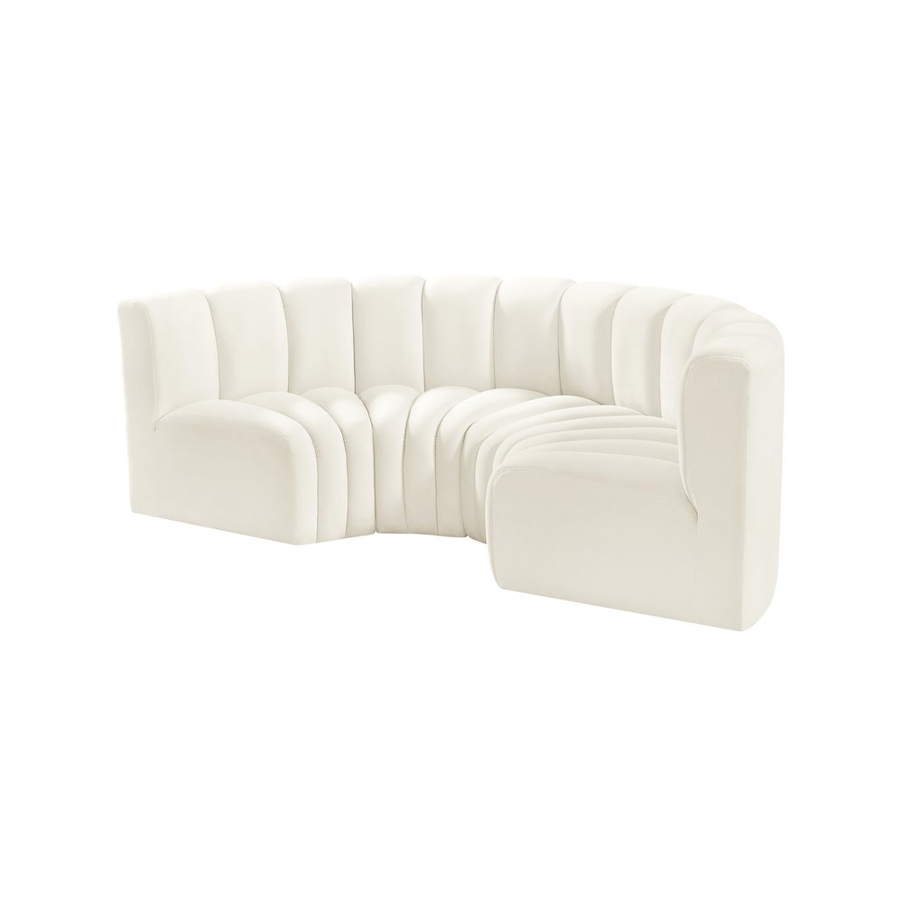 Arc Cream Velvet Modular Sofa