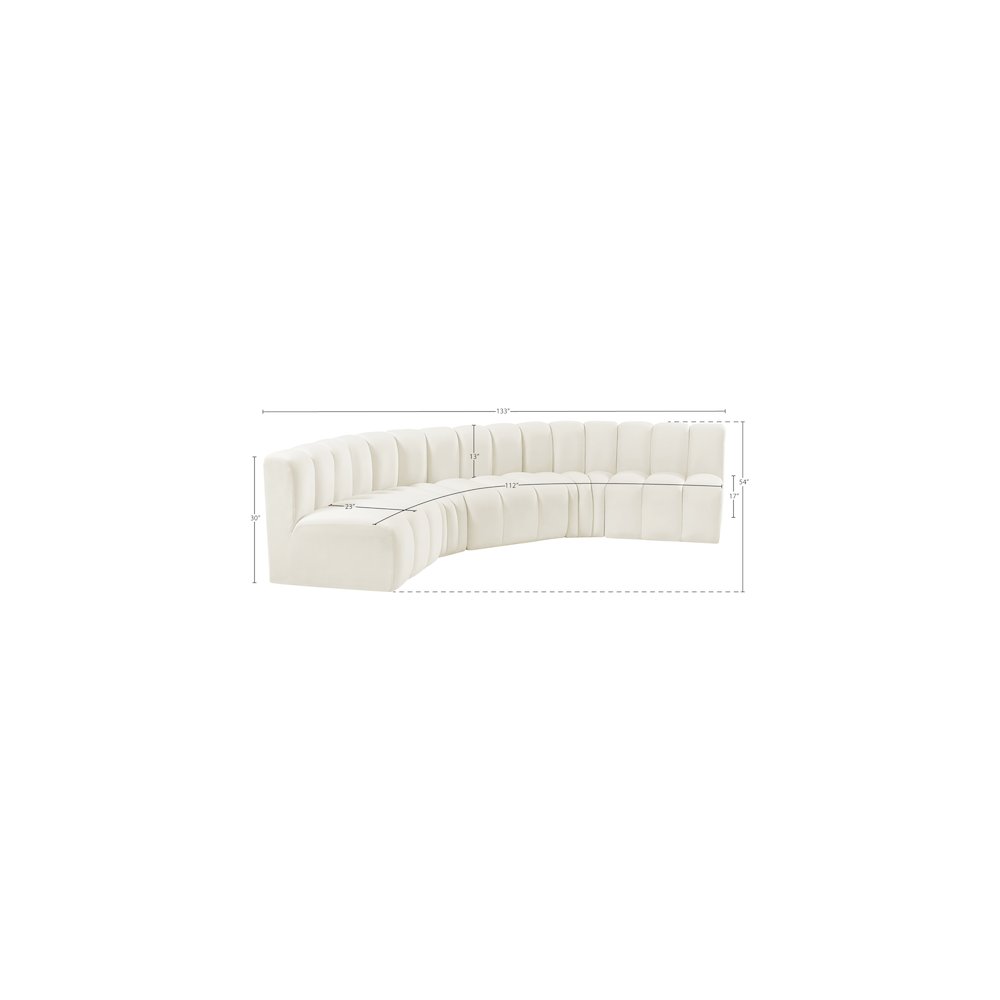 Arc Cream Velvet Modular Sofa