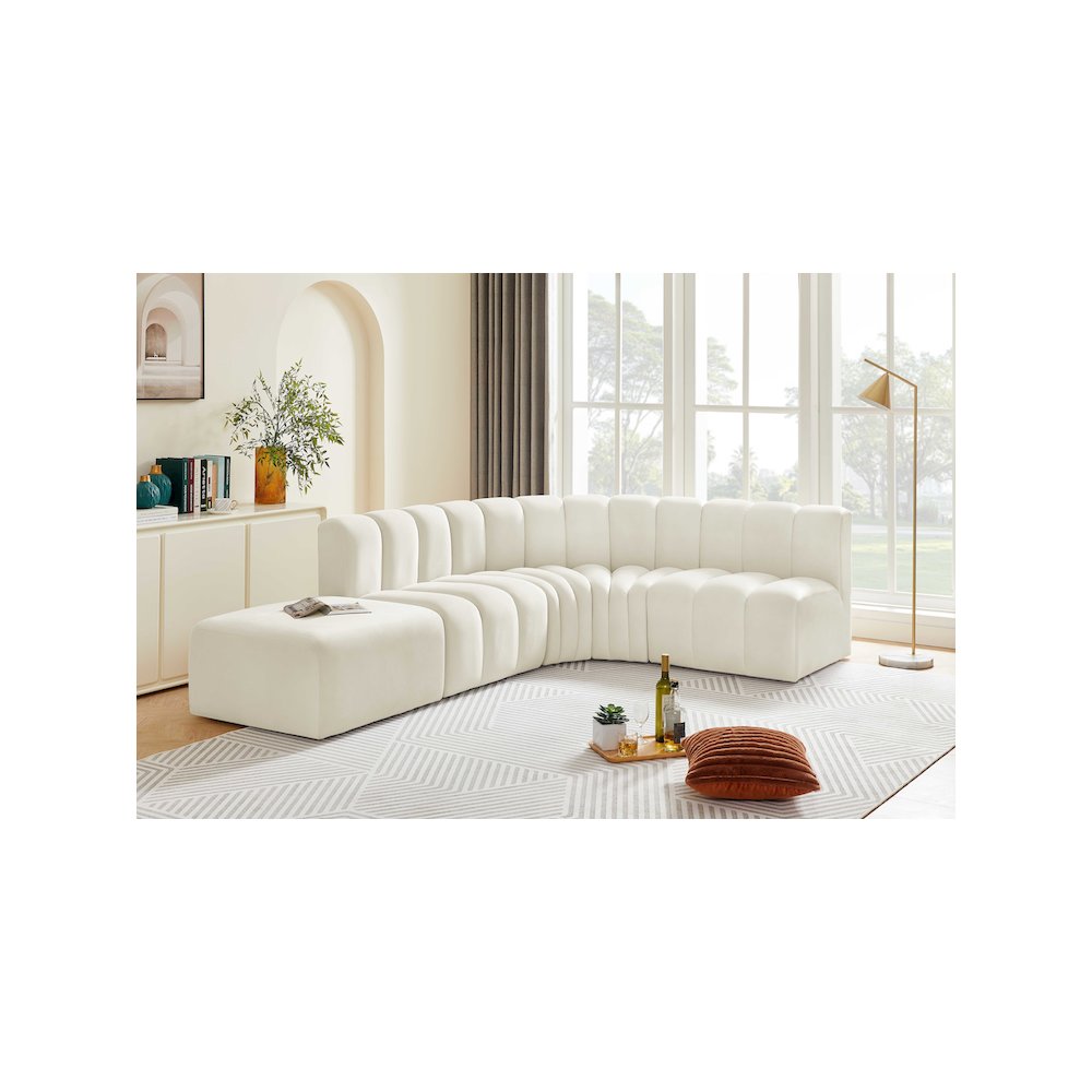 Arc Cream Velvet Modular Sofa
