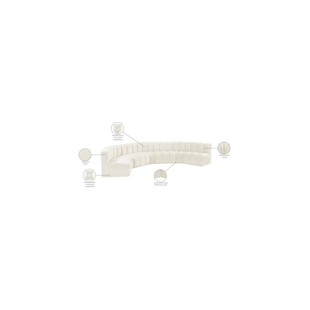 Arc Cream Velvet Modular Sofa
