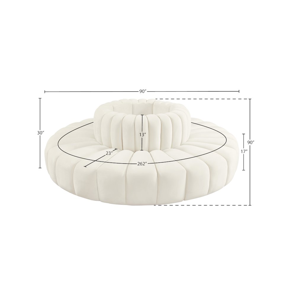 Arc Cream Velvet Modular Sofa