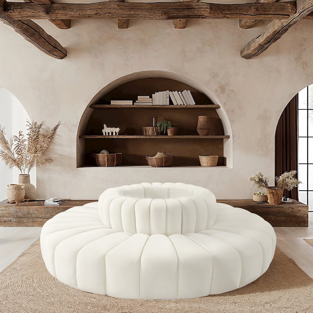 Arc Cream Velvet Modular Sofa